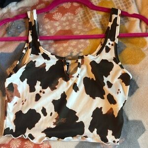 Cow print crop